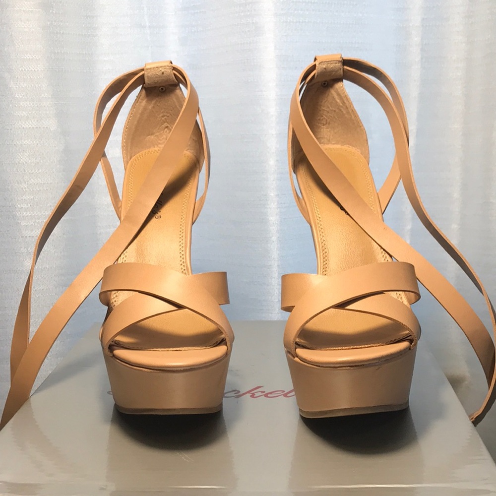 Lace up ankle wedges